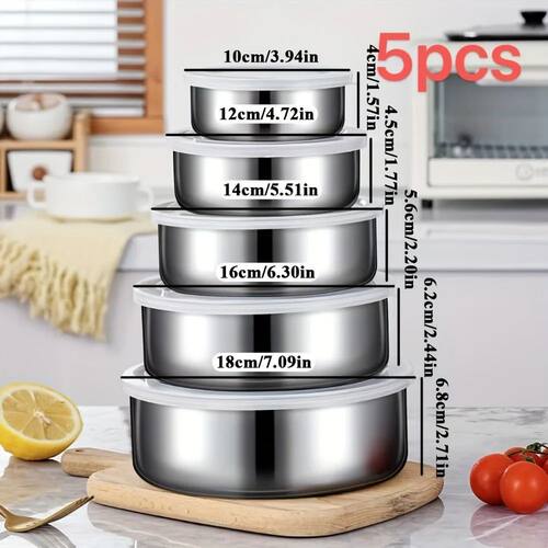 5-Piece Airtight Food Storage Container Set with Color Lids,
