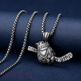 Hockey gloves pendants stainless steel men punk necklaces