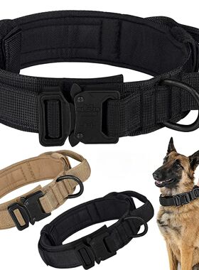 Tactical Dog Collar Adjustable Military Nylon Dog Collar wit