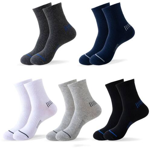 5 Pairs Running Socks Men Summer Sports Socks Black White Cu