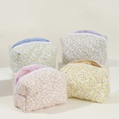 Organizer Makeup Floral Storage Puffy Quilted Bag Flower