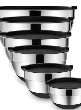 Mixing Bowls with Lids and Non Slip Bases Stainless Steel Mi
