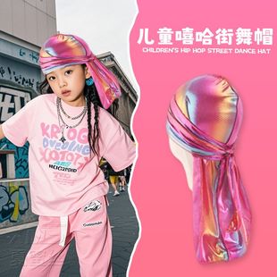 新款海盗帽子儿童街舞头巾Hiphop西海岸篮球运动吸汗durag长尾帽