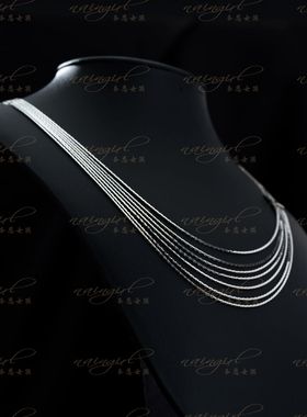 naingirl多层叠戴项链女金色时尚百搭素链铜合金项链X3011