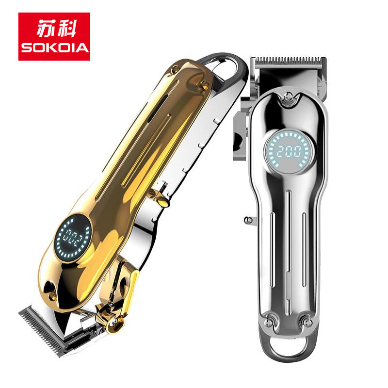 金属机身大功率电推剪理发器液晶数显发廊家用男士剃头刀推子