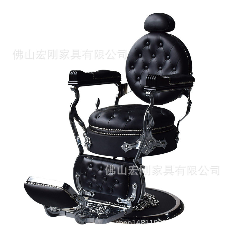 高档复古男士油头馆理发椅子美发店可放倒刮胡修面发廊剪发椅