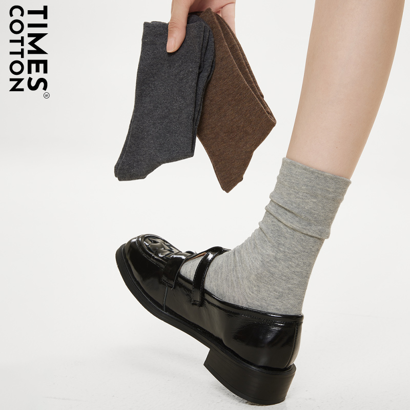 堆堆中筒棉袜女士防臭吸汗无骨袜