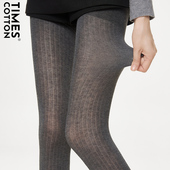 春秋款 外穿坑条miu系长筒连脚袜夏季 薄款 灰色打底裤 高腰连裤 袜女