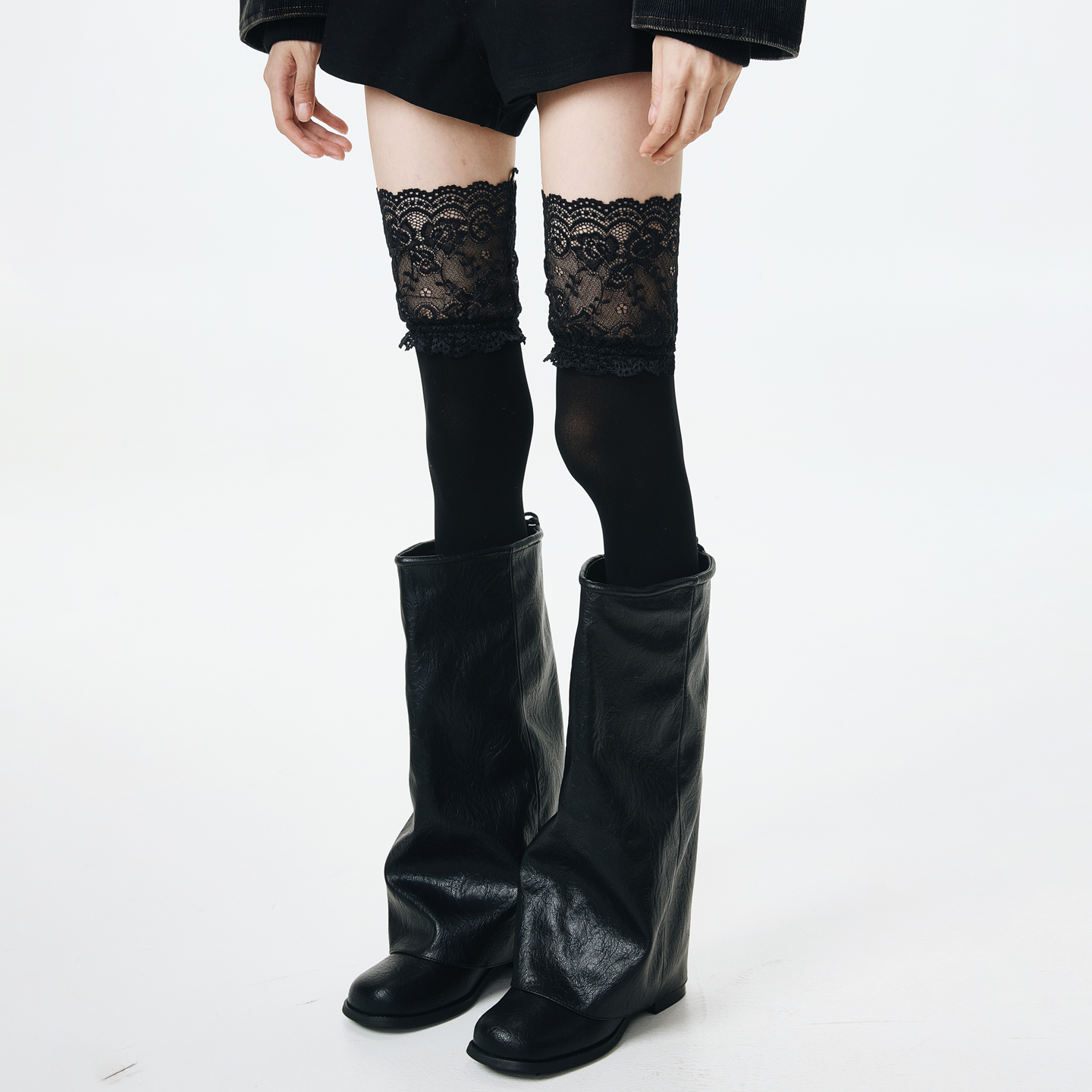 蕾丝花边过膝袜子女jk长筒大腿袜