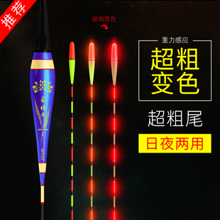 高灵敏重力感应电子漂加粗尾醒目咬钩变色夜光漂超亮夜钓纳米鱼漂