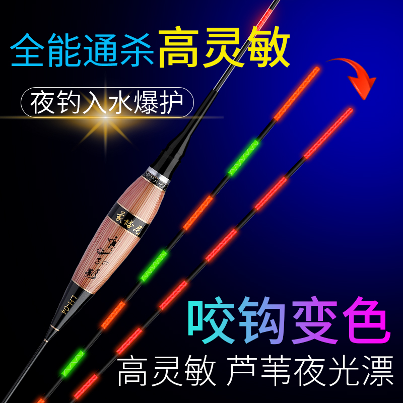 咬钩变色电子漂鲤鱼漂夜光漂芦苇