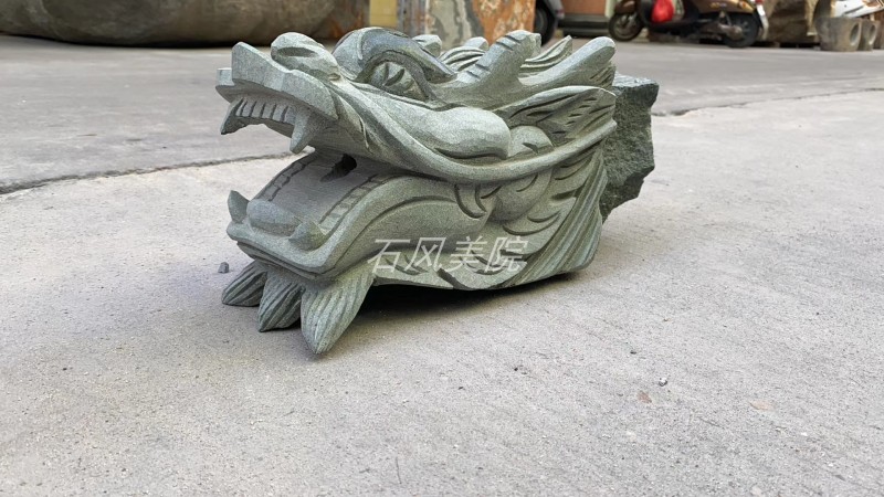天然青石雕刻龙头园林景观古建风水池喷水别墅水景原石祥龙头出水