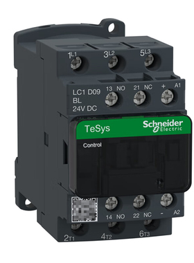 施耐德TeSysD交流接触器直流线圈,9A,24VDC;LC1D09BL