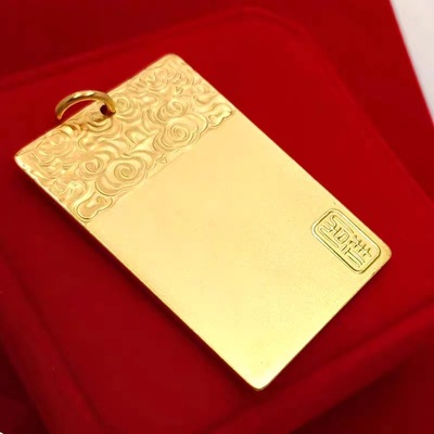 越南沙金吉祥无事牌吊坠黄金古法吉祥无事牌男女款锡金项链首饰