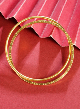 沙金简约字母素手镯女生夏季高级感轻奢久不掉色手环饰品久不掉色