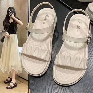 女士可下水凉鞋下雨天外穿防滑踩水沙滩鞋女款海边搭配裙子可湿水
