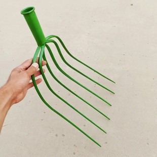 全钢实心草叉子四齿五齿粪叉加大号钢叉农用开荒叉子加粗铁齿叉子