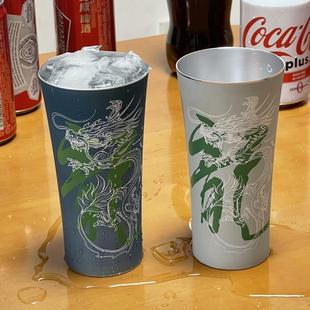 喜力变色铝杯啤酒杯冷变铝杯金属杯网红变色杯户外露营水杯收藏品