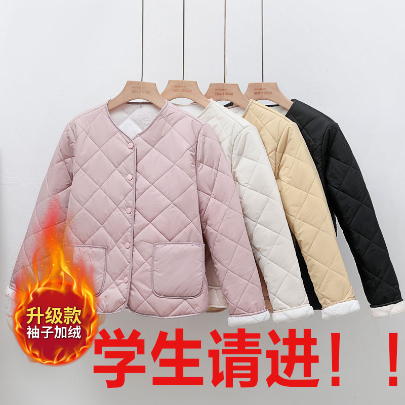 校服神器学生内胆棉衣女2023加绒加厚内穿小棉袄初高中生冬装棉服