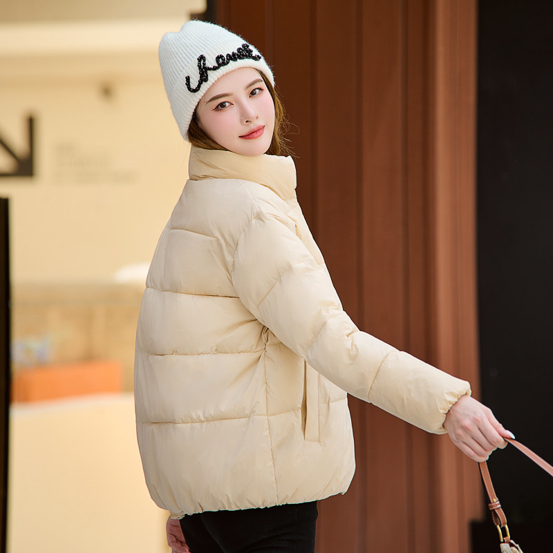 羽绒棉服女短款宽松面包服棉衣2023新款韩版简约百搭棉袄冬装外套