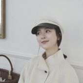 2025新款 日系复古秋冬真丝麻装 饰澳洲羊毛报童帽女不对称鸭舌帽潮