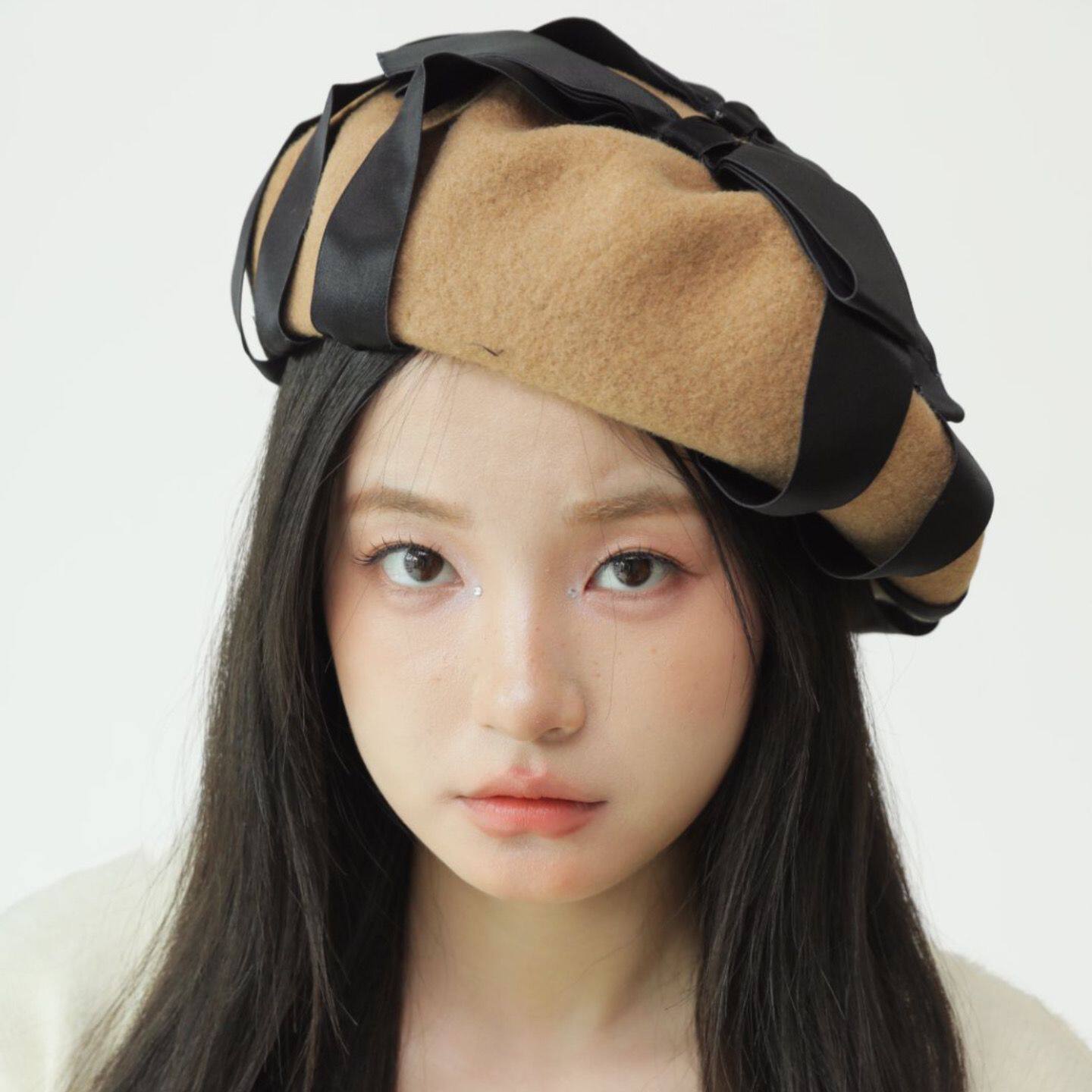 日本代购蝴蝶结装饰贝雷帽女