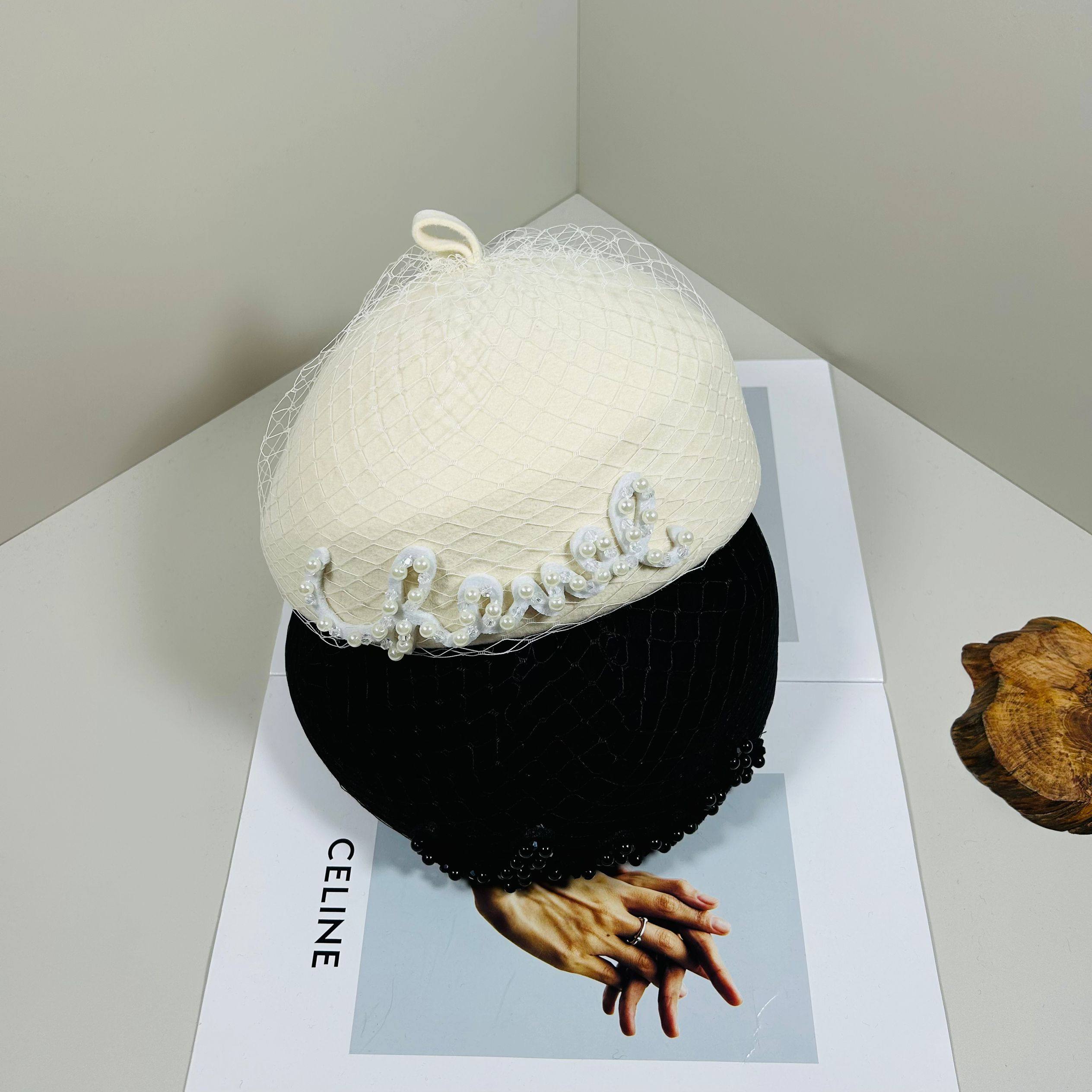 小香风澳洲羊毛千金礼帽女