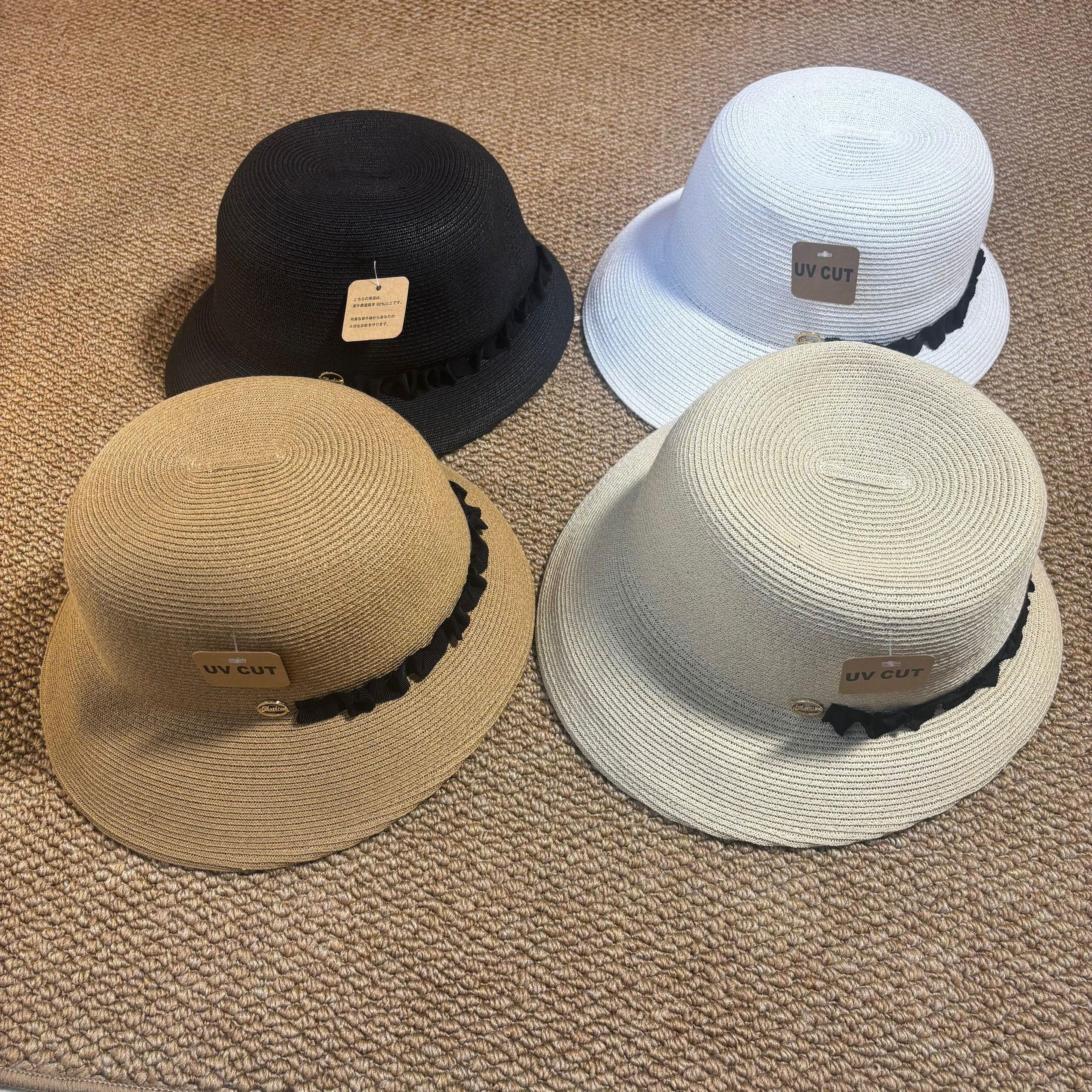 日系O家 chapeaud.o*override优雅贴布遮阳盆帽显脸小防晒草帽女
