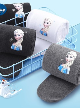 迪士尼连裤袜女针织打底裤秋冬棉小女孩可爱加绒加厚冬打底袜儿童