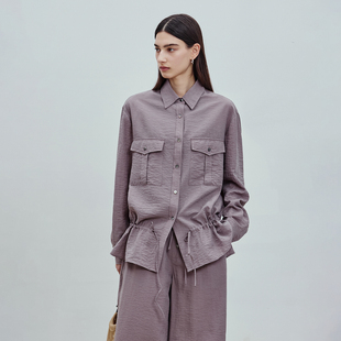 套装 BLUEWEDIAN2026春夏新品 休闲裤 风翻领抽绳立体口袋衬衫 工装