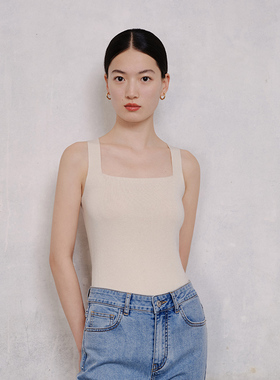 BLUEWEDIAN桑蚕丝简约内搭背心夏背后交叉遮副乳吊带女打底衫