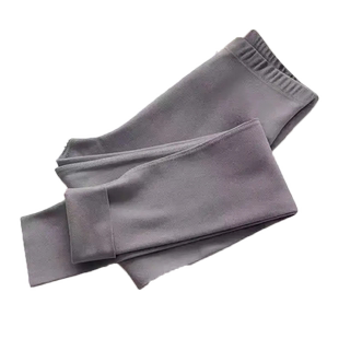 德绒保暖秋裤杏色秋冬内穿自发热高腰线裤绒裤女款加绒加厚打底裤