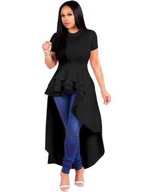 Fashionable evening dress irregular ruffle skirt dress