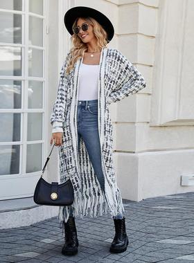 long autumn tasseled long coat fit cardigan outerwears