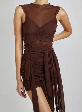 sexy mesh bandage dress summer clothes for women birthday