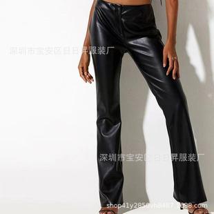 High for women Leggings elastic leather Fashionable pants