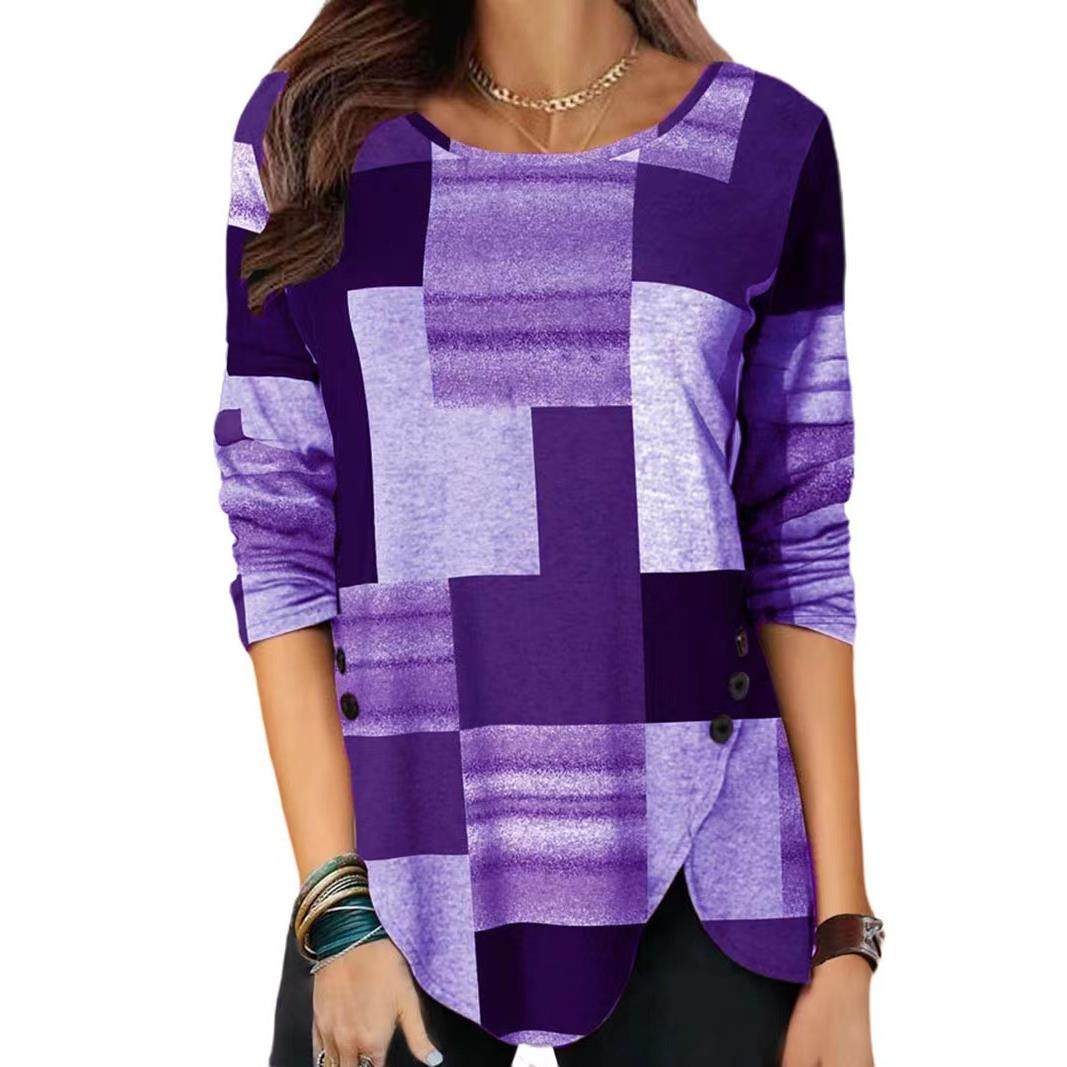 Sweater Sleeve Long Pullover Neck Round Top All-match