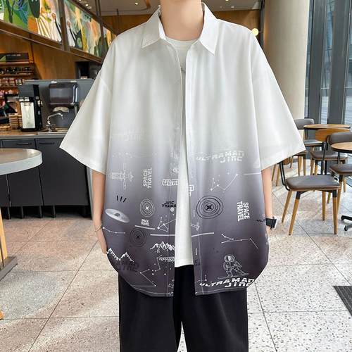 on plus Large shirts clothes fat for short-sleeved size