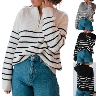 Pullover Long Zipper Womens Ladies Sweater Sleeve Fashion