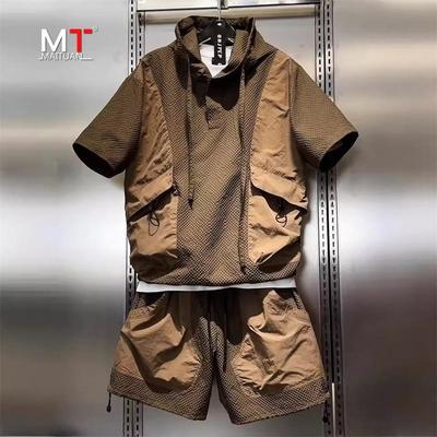 高端速干运动休闲套装男士夏季2025年新款潮牌短裤短袖两件套男款