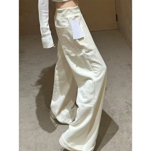 运动宽松bf慵懒风休闲阔腿裤 秋冬季 子女2025新款 加绒加厚直筒卫裤