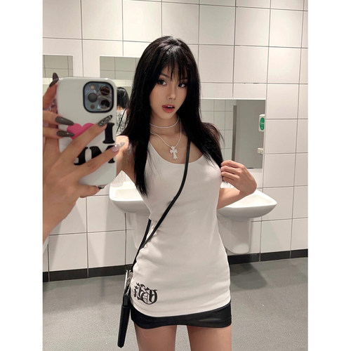 白色无袖吊带背心女夏季外穿上衣