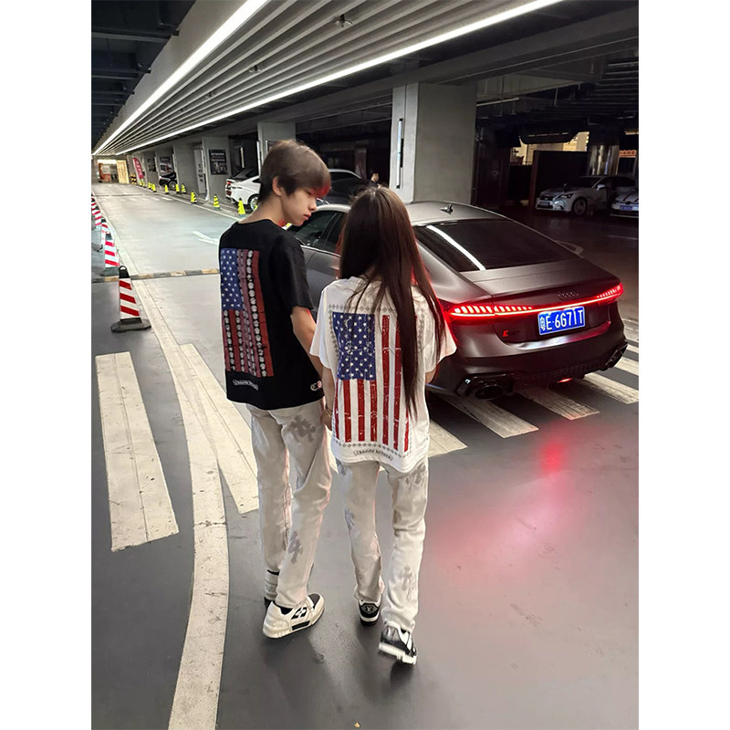 旗帜印花情侣短袖t恤女2026新款图片