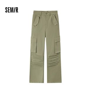 裤 森马休闲裤 工装 秋冬款 潮酷百搭宽松口袋104723127013 女阔腿裤