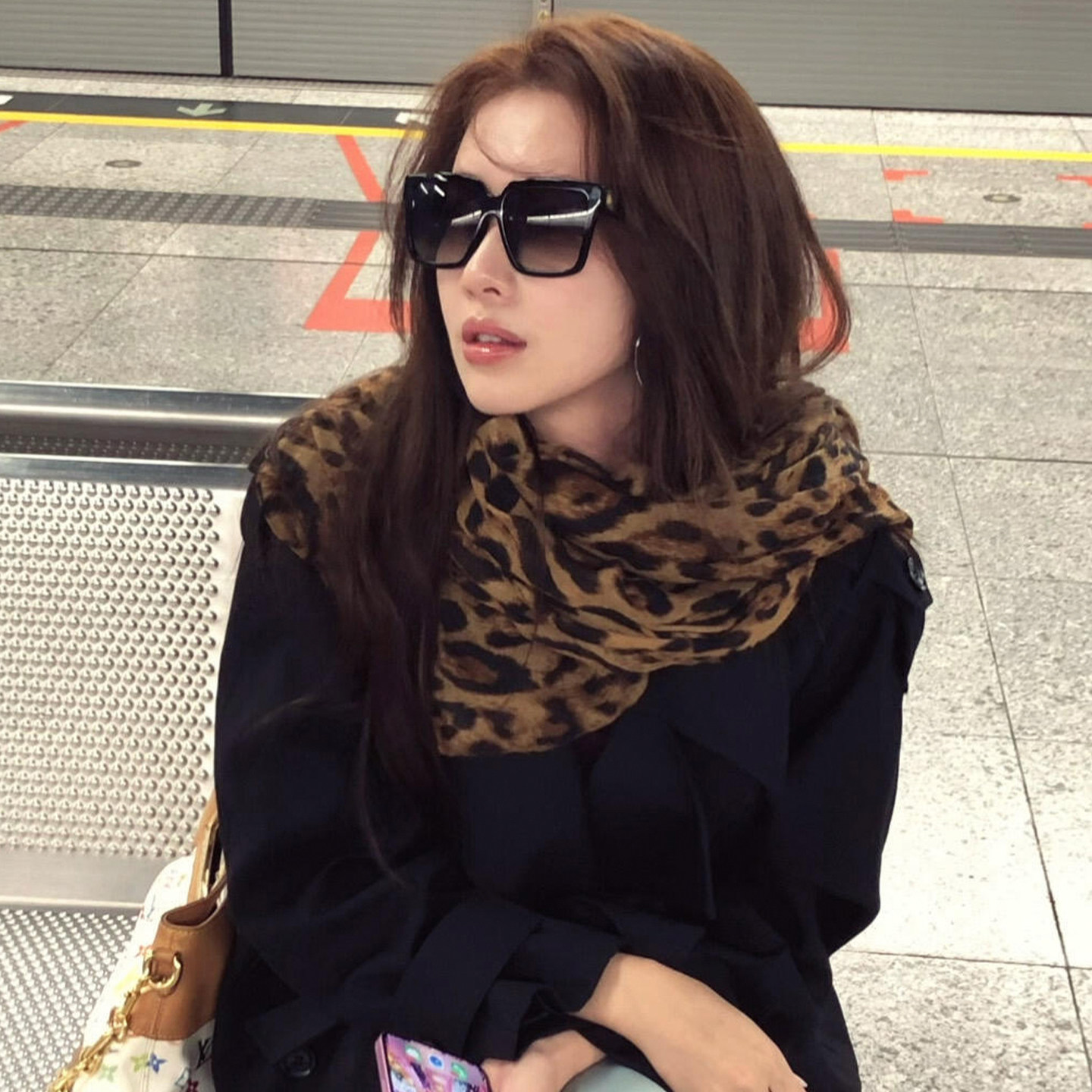 豹纹围巾丝巾系脖女2025新款秋冬