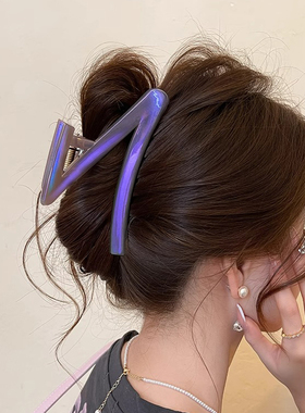 last kiss 发夹2025新款爆款高级感大号紫色鲨鱼夹抓夹后脑勺头饰