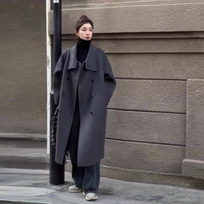 法国MK&DK新款双面羊绒大衣