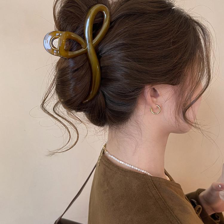 抓夹女鲨鱼发夹后脑勺发量多盘发