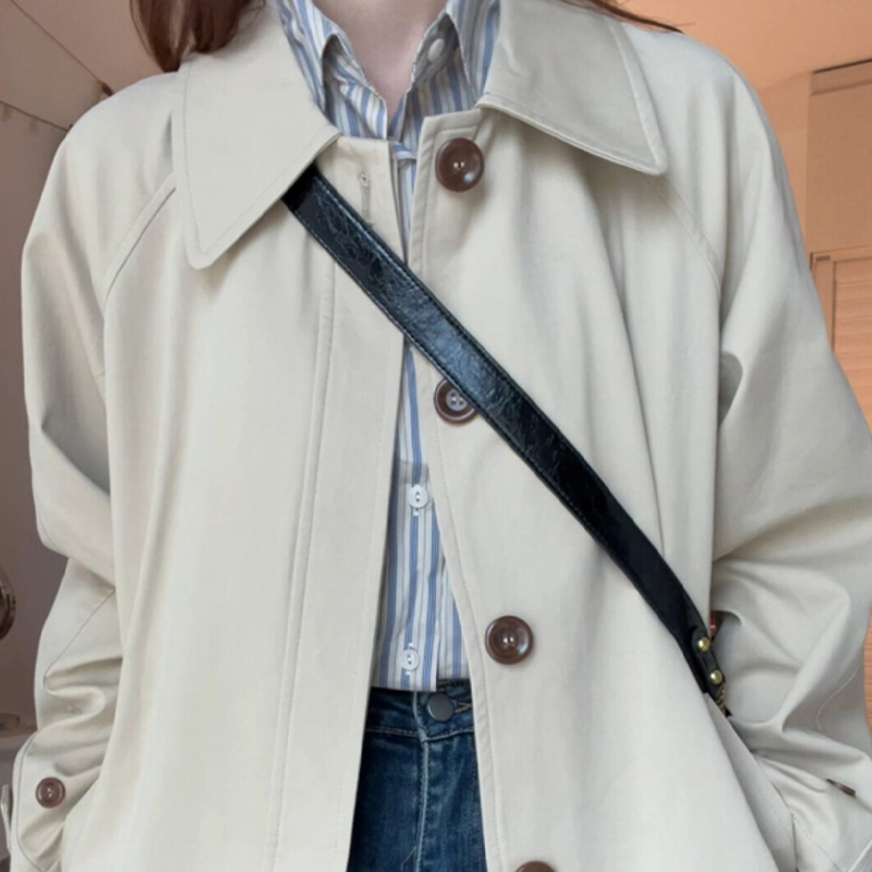 卡其色法国风衣外套MK&DK高级感