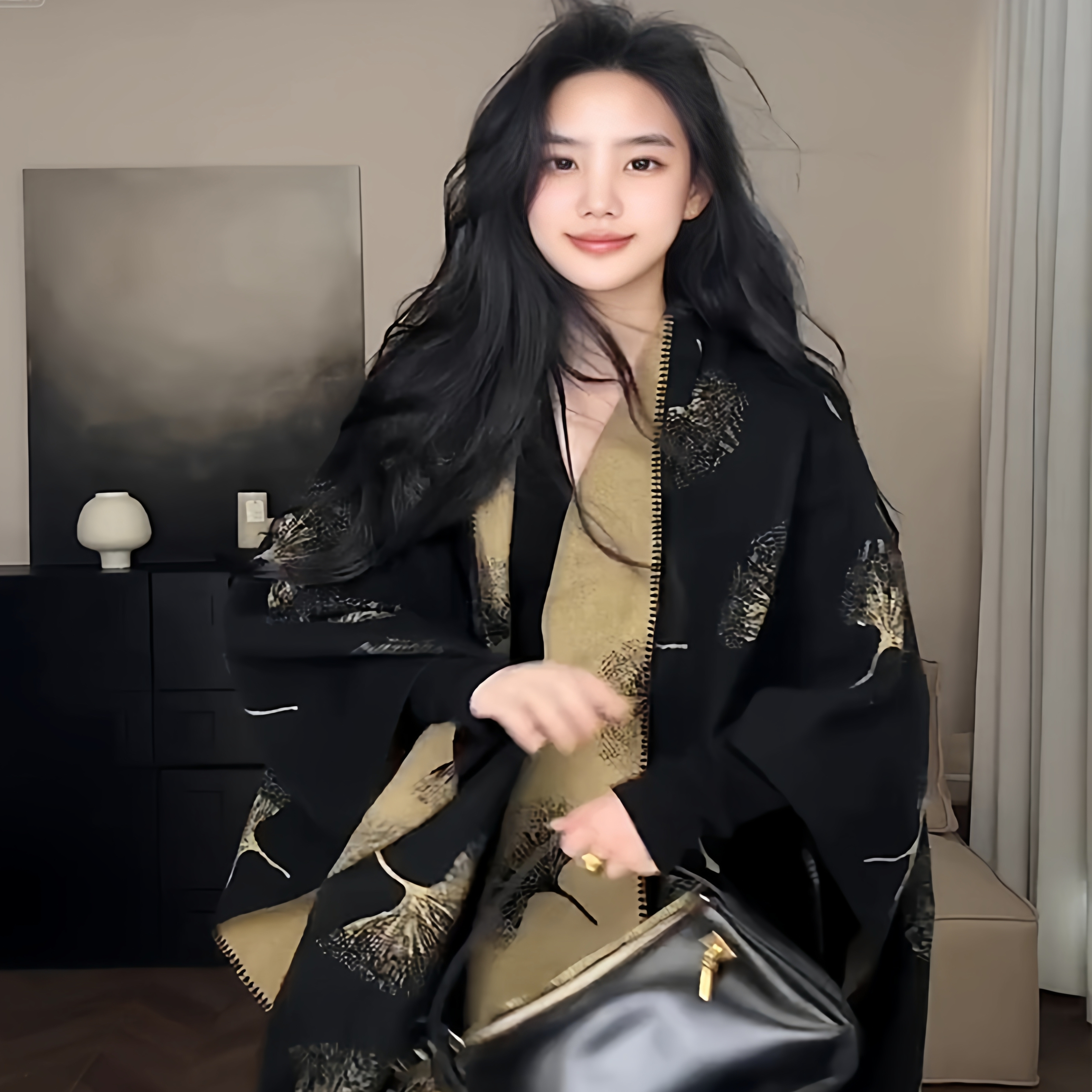 银杏叶披肩外搭女2025秋冬新款